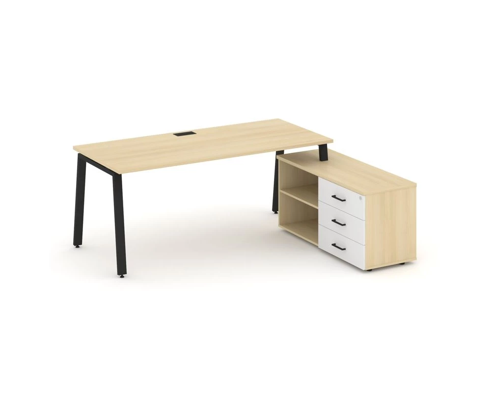 Стол письменный с греденцией правой на А-образном каркасе 1780x1480x750 Style Project Direct