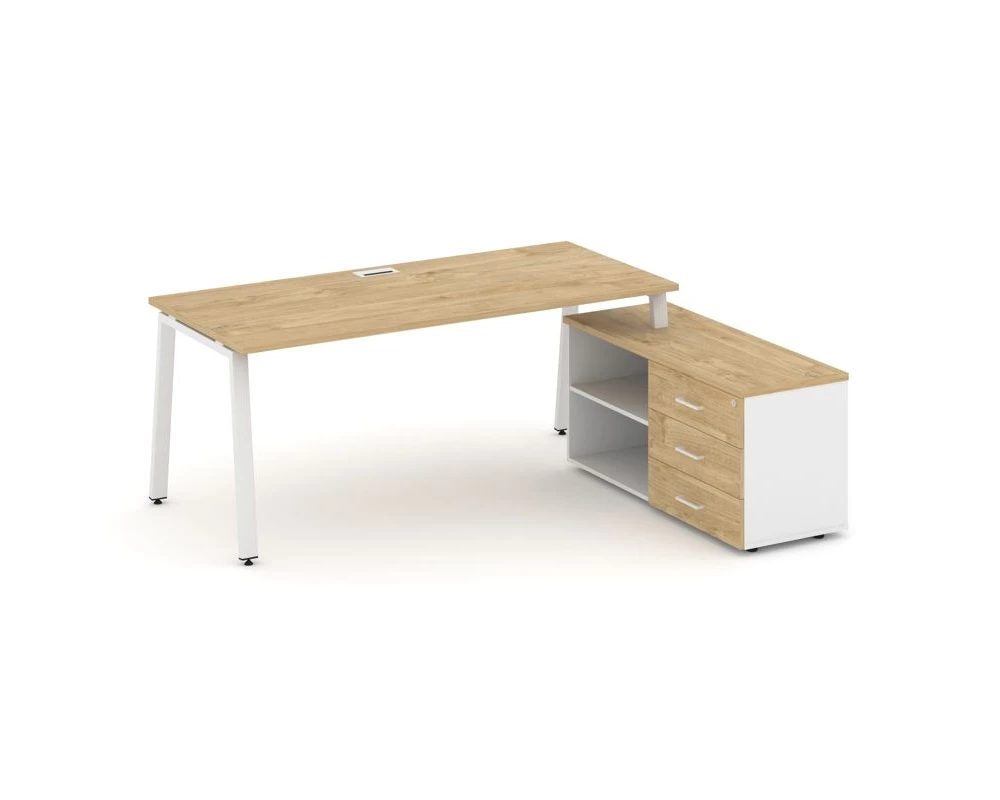 Стол письменный с греденцией правой на А-образном каркасе 1780x1480x750 Style Project Direct