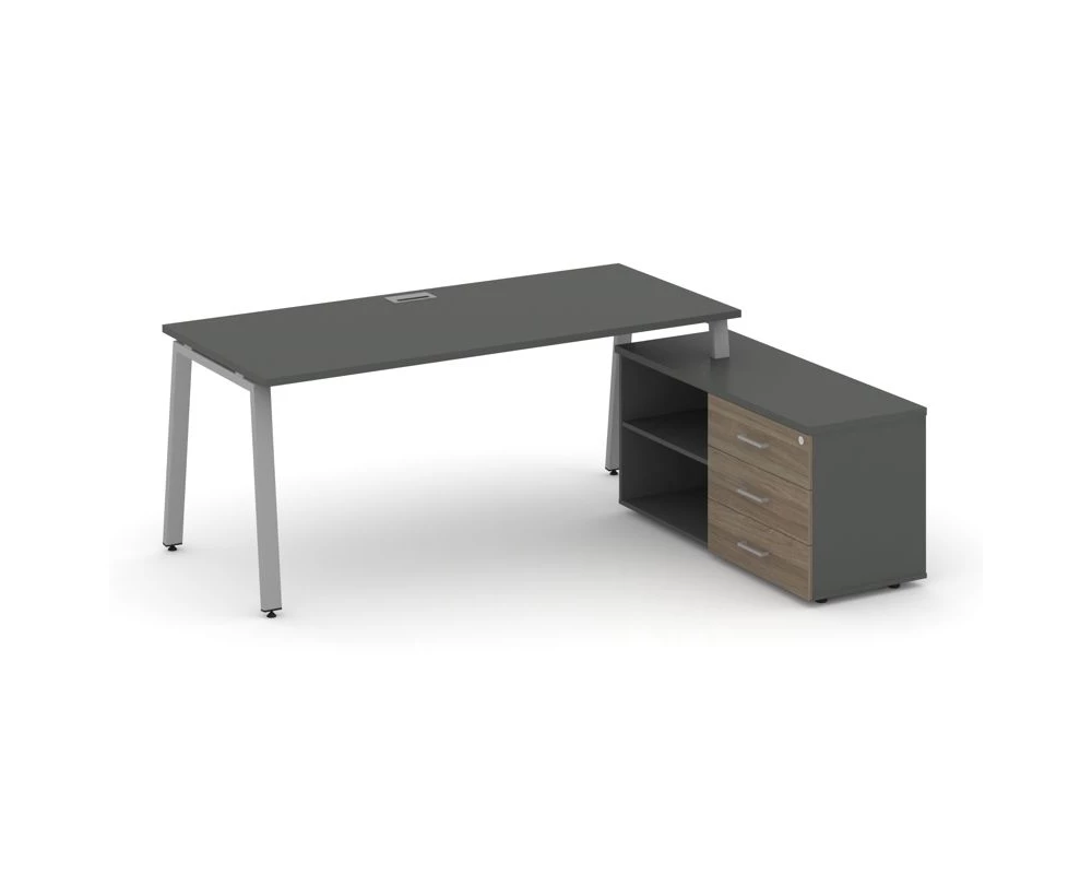 Стол письменный с греденцией правой на А-образном каркасе 1780x1480x750 Style Project Direct