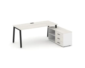 Стол письменный с греденцией правой на А-образном каркасе 1780x1480x750 Style Project Direct images