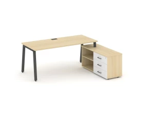 Стол письменный с греденцией правой на А-образном каркасе 2180x1480x750 Style Project Direct images