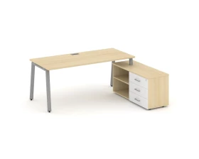 Стол письменный с греденцией правой на А-образном каркасе 2180x1480x750 Style Project Direct images