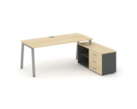 Стол письменный с греденцией правой на А-образном каркасе 2180x1480x750 Style Project Direct images