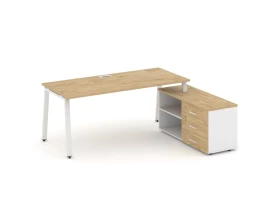 Стол письменный с греденцией правой на А-образном каркасе 2180x1480x750 Style Project Direct images