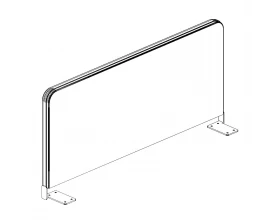 Экран боковой Ткань+AL кант 600х28х397 Style Project images