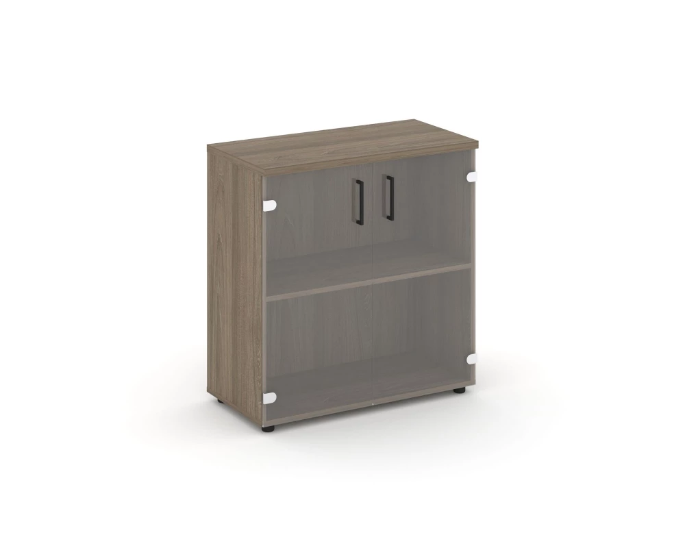 Шкаф низкий широкий прозр. стекло 796x400x833 зад. стенка HDF Style Project