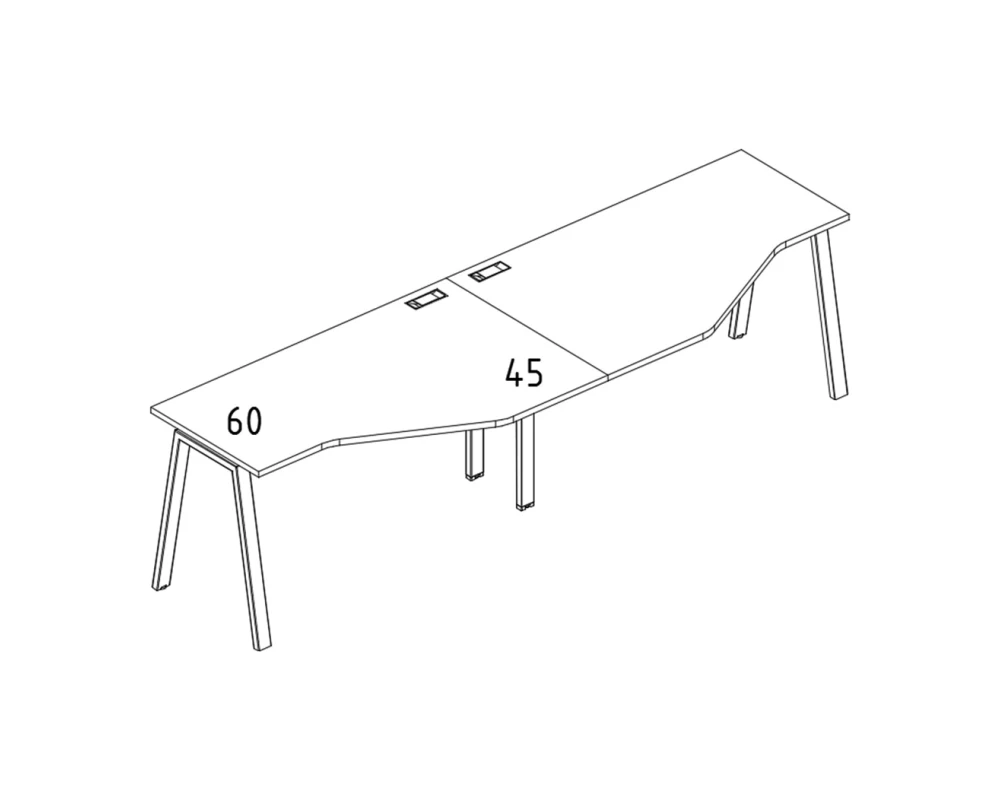 Рабочая станция столы (2х120) Техно каркас TRE A4.PRO