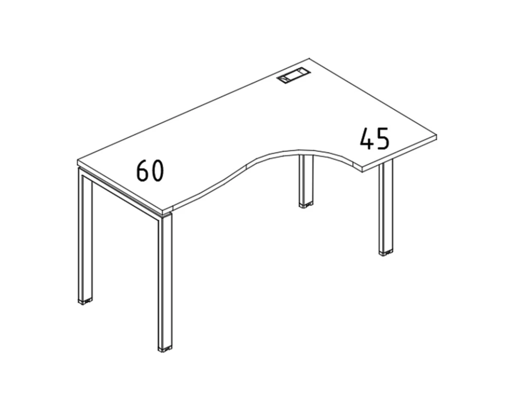 Стол эргономичный правый "Классика" на металлокаркасе UNO 140x90x75 A4.PRO