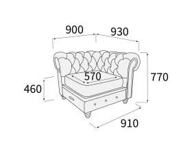 Модуль 1-х мест. с лев./прав. подл-ком Альфа Честер images