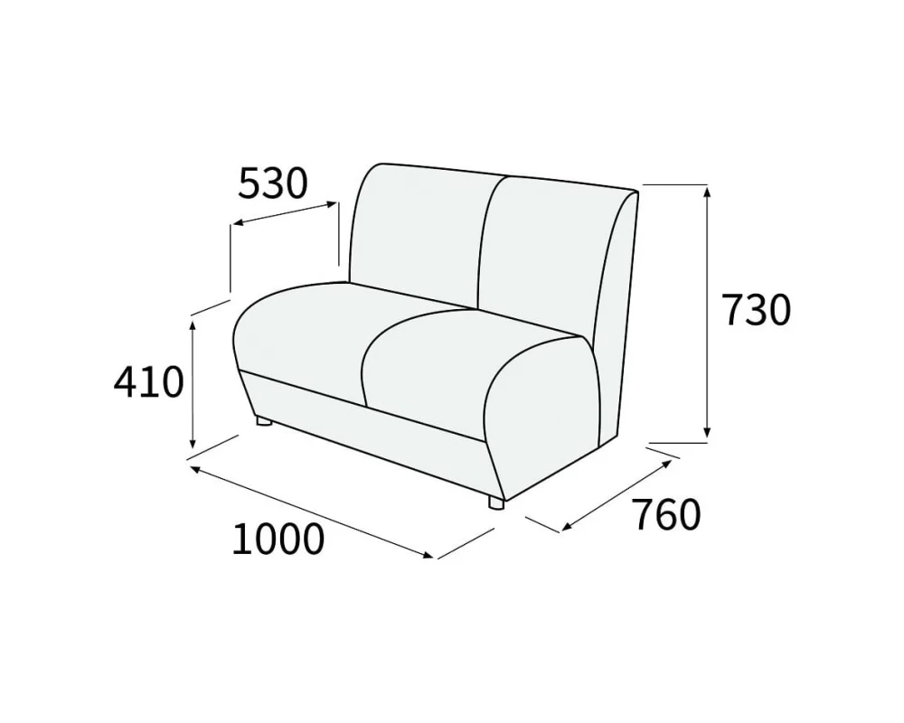 Модуль 2-х местный без подлокотников Альфа Люкс