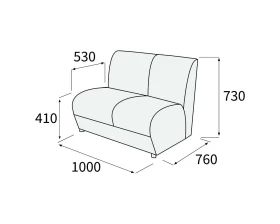 Модуль 2-х местный без подлокотников Альфа Люкс images