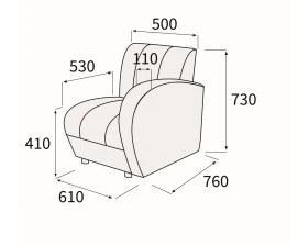 Модуль 1-номест. с правым подлок-ком Альфа Люкс images