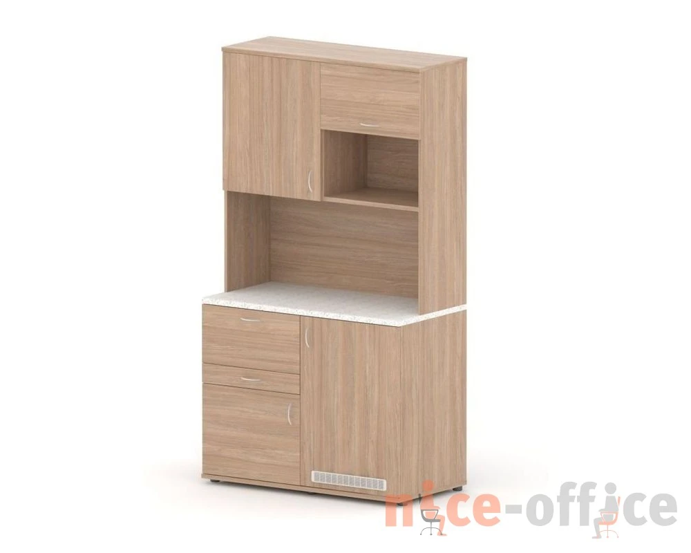 Мини-кухня офисная 119х60х217 Smart (df) Дуб медовый