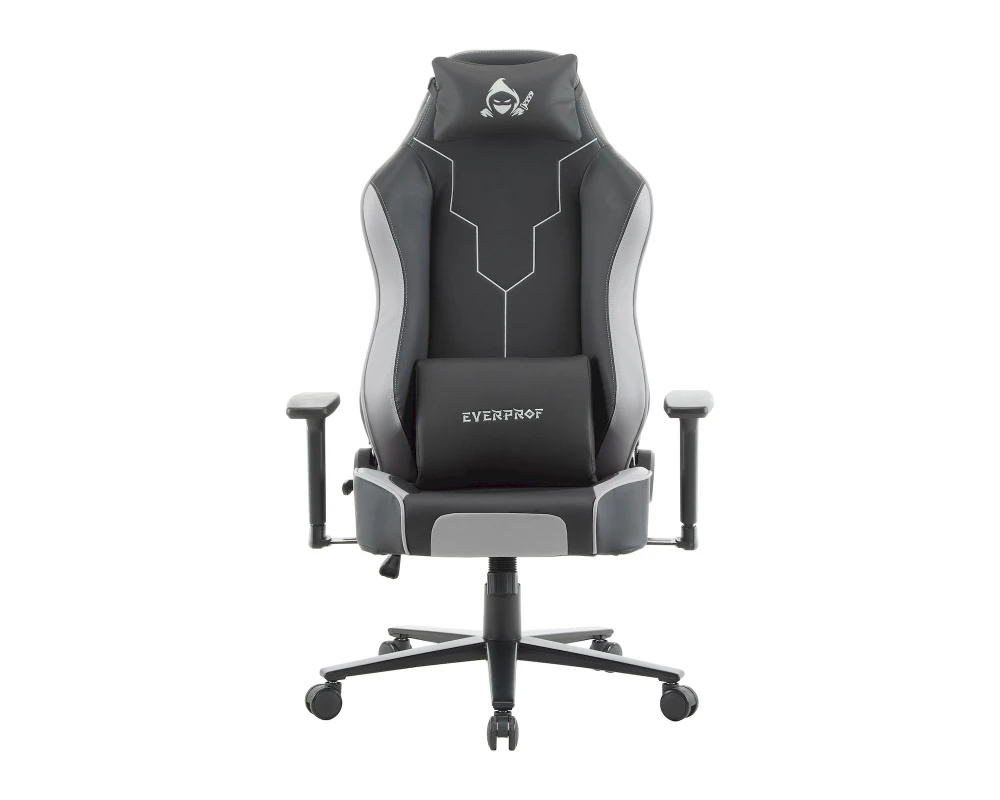 Кресло Everprof Рапид / Rapid Экокожа, Серый/Черный