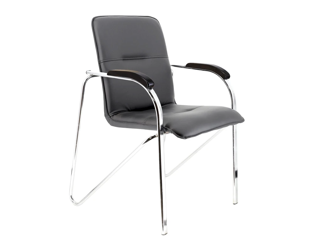 Кресло Everprof Samba Wood CF Экокожа, Черный