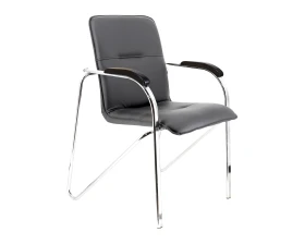 Кресло Everprof Samba Wood CF Экокожа, Черный images