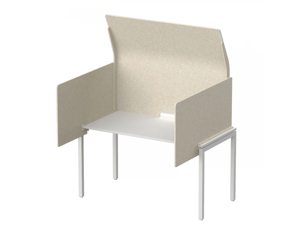 Кабина с высоким экраном-парусом и выступающими боковыми стенками 135х112х113 Forest Office Лебединый пух