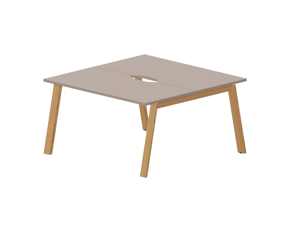 Стол bench отдельный 140х140х75 (с эргономичными вырезами) Артвуд / Artwood Тортора/Бук