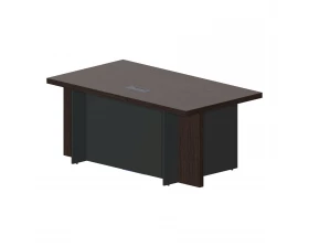 Стол руководителя 180х100х77,5 (с метал.аутлетом) Faber Дуб Мокко/Антрацит images
