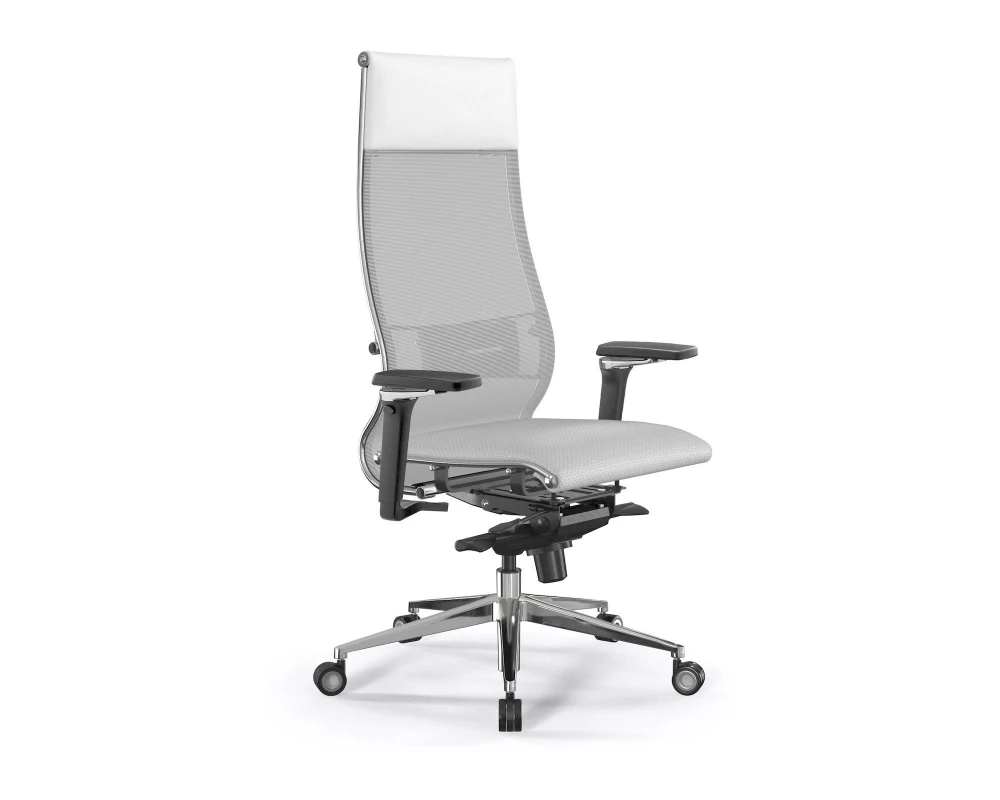 Кресло Samurai L1-64D M06.B32.G11.W04 Сетка/Экокожа, Светло-серый/Белый