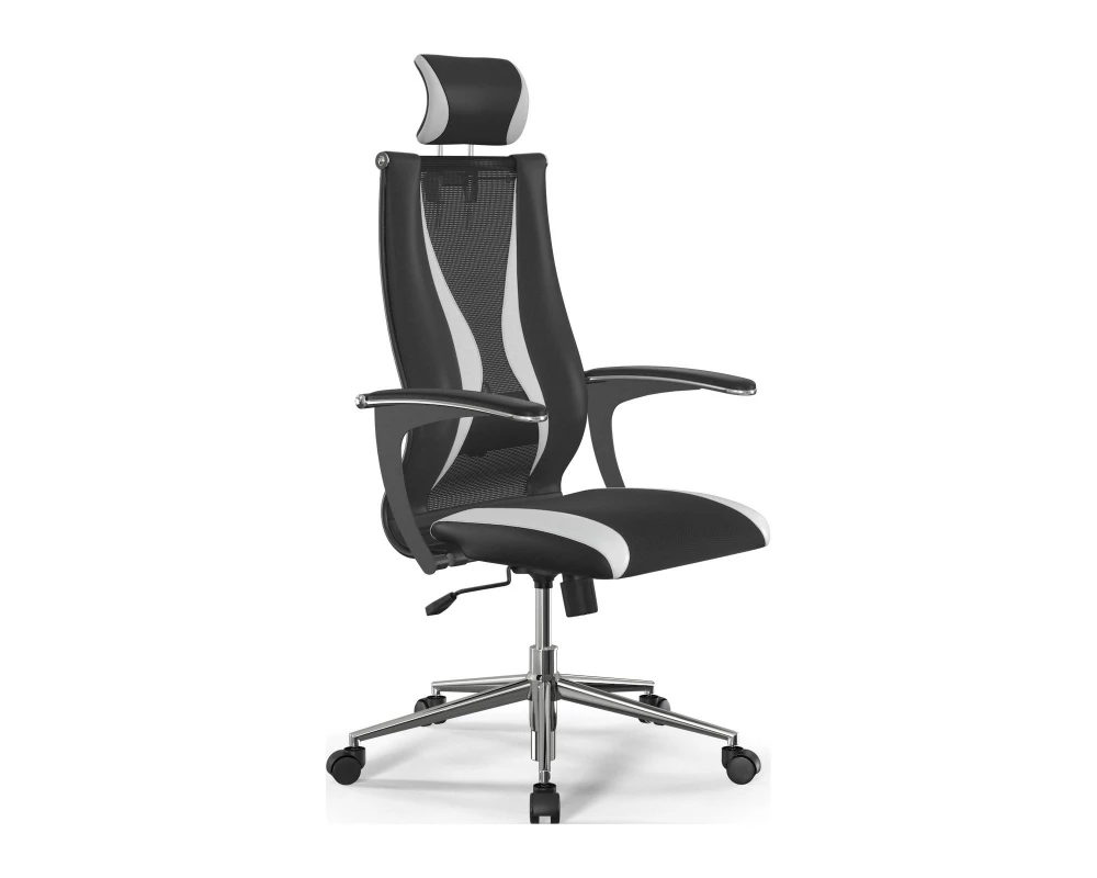 Кресло Sit 10 B2-170U M09.B23.G18.W01 Сетка/Экокожа, Черный/Белый