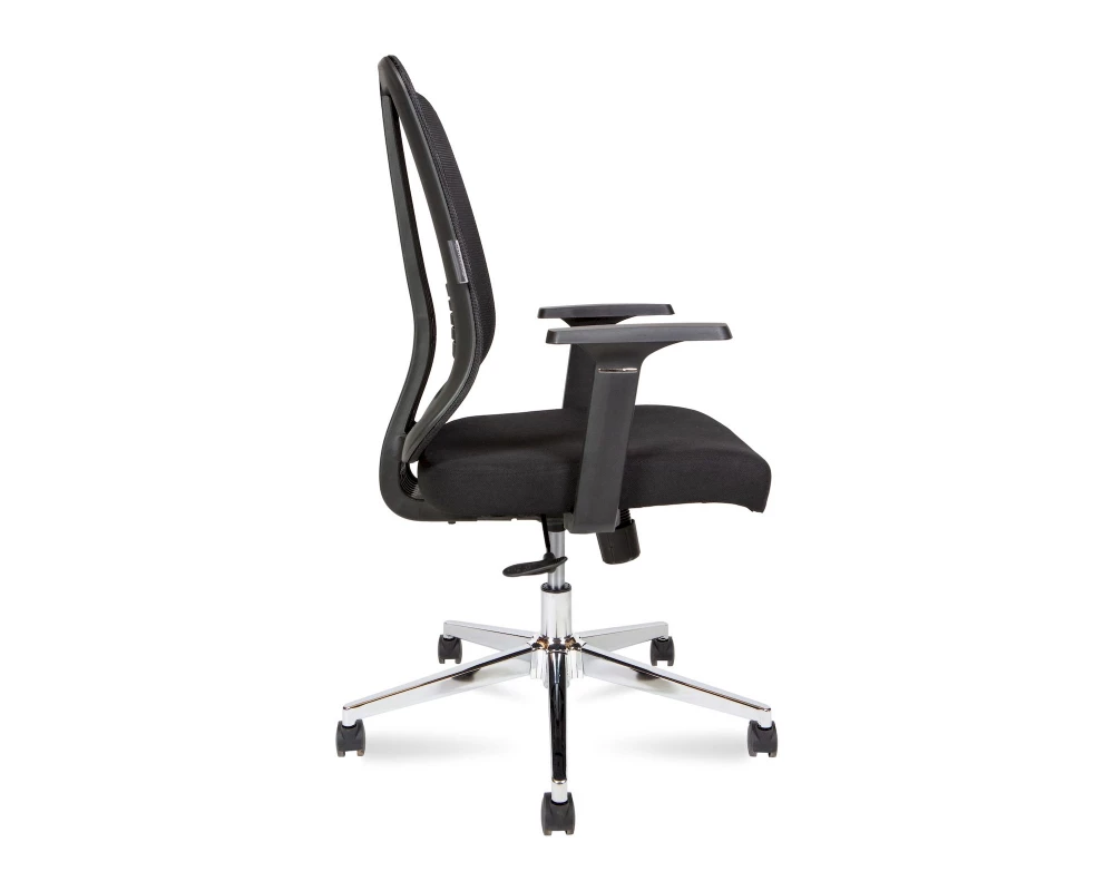 Кресло Norden Tema Сhrome 2D LB Сетка/Ткань, Черный