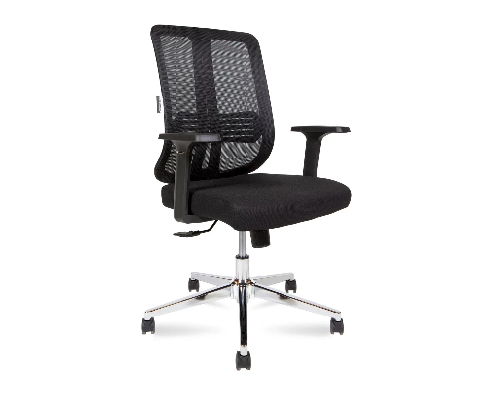 Кресло Norden Tema Сhrome 2D LB Сетка/Ткань, Черный