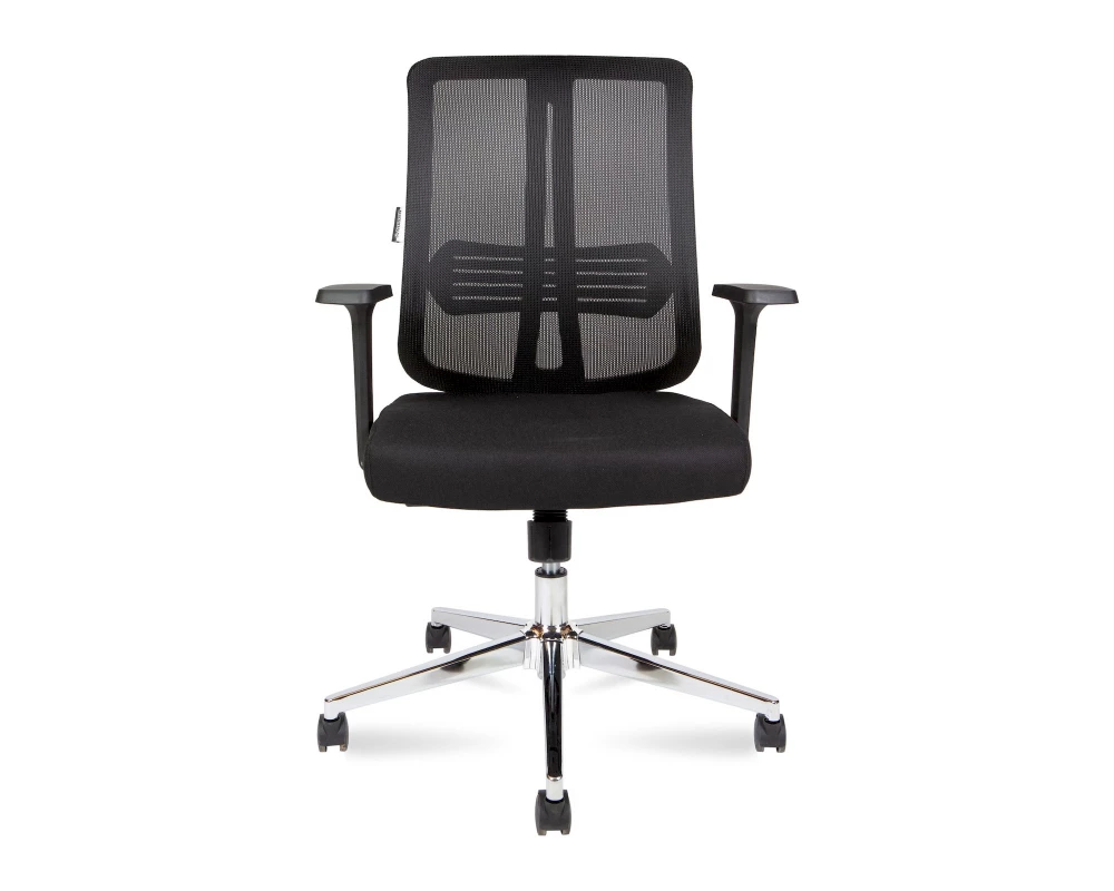 Кресло Norden Tema Сhrome 2D LB Сетка/Ткань, Черный