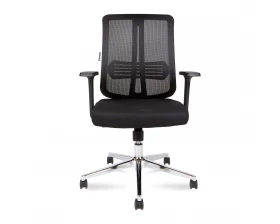 Кресло Norden Tema Сhrome 2D LB Сетка/Ткань, Черный images