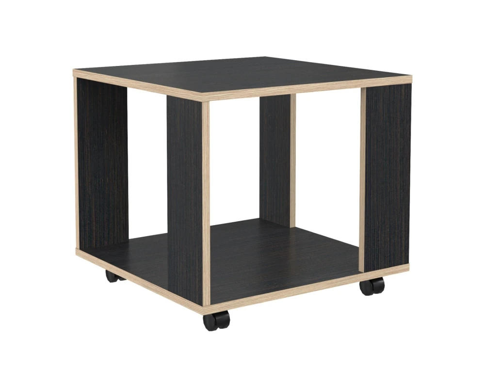 Стол журнальный на колесах 500х500х450 Кофе / Coffee
